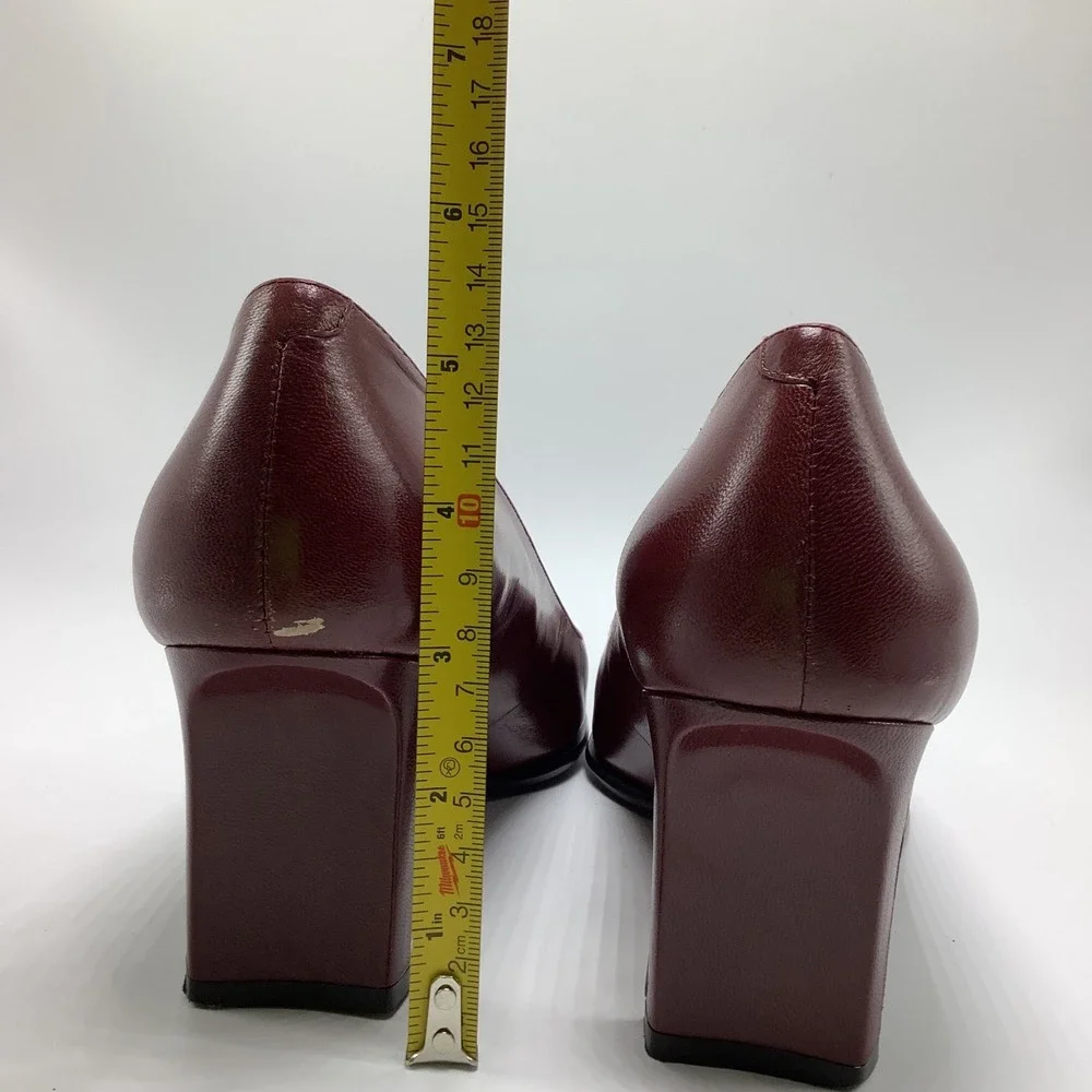 Cloud 9 Burgundy Square Toe Pumps 8.5M - Picture 9 of 11